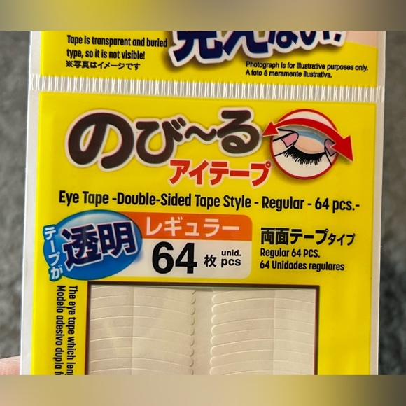Daiso Japan Eye Eyelid Tape Sticker Double Sided Type Regular Clear 64 pcs Strip - Picture 4 of 8